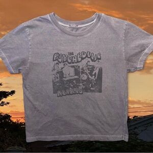 OS Brandy Melville x John Galt “The Psychedelic Aliens” Vtg Inspired Crop Tee